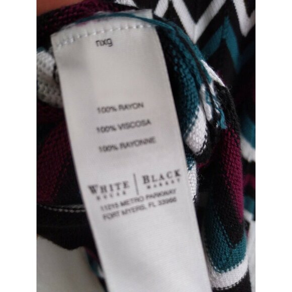 White House Black Market Women’s Chevron Knitted Long Sleeve Short Dress Sz XS - Picture 5 of 5